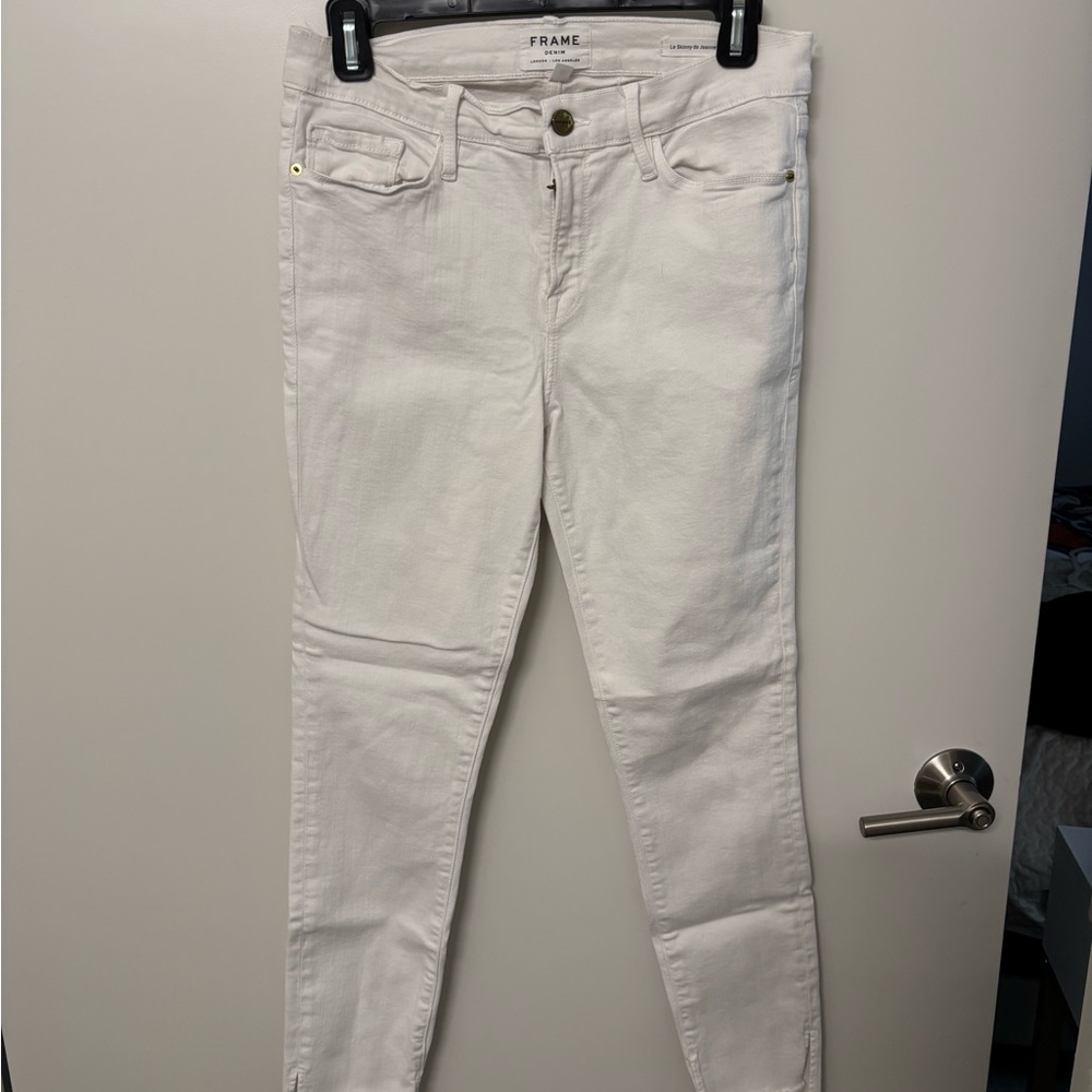 Frame Denim Women's Cream Skinny Jeans